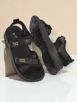 Sandały Płaskie^Royalfashion Sandały damskie z cekinami ShineStep