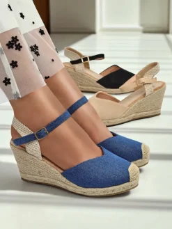 Sandały Na Koturnie|Espadryle Na Koturnie^Royalfashion Sandały damskie na koturnie Solara Espadryle niebieski