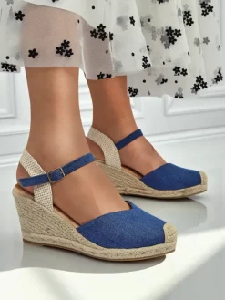 Sandały Na Koturnie|Espadryle Na Koturnie^Royalfashion Sandały damskie na koturnie Solara Espadryle niebieski