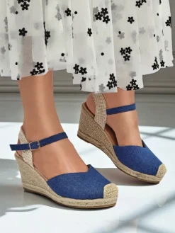 Sandały Na Koturnie|Espadryle Na Koturnie^Royalfashion Sandały damskie na koturnie Solara Espadryle niebieski