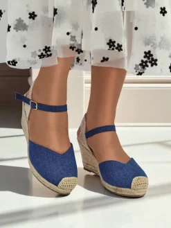 Sandały Na Koturnie|Espadryle Na Koturnie^Royalfashion Sandały damskie na koturnie Solara Espadryle niebieski