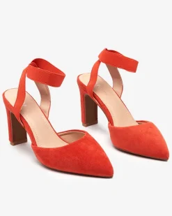 Buty Na Wielkie Wyjście|Klasyczne^Royalfashion Sandały damskie na słupku w kolorze m Brossi pomarańczowy