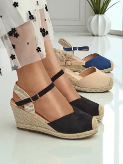 Espadryle Na Koturnie|Sandały Na Koturnie^Royalfashion Sandały damskie na koturnie Solara Espadryle czarny