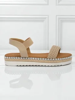 Sandały Płaskie^Royalfashion Sandały damskie Bellavia beżowy