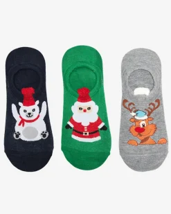 Skarpetki^Royalfashion Skarpety typu stopki ze świątecznym nadrukiem 3/pak