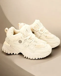 Ocieplane|Sneakersy^Royalfashion Sneakersy damskie z ociepleniem Poriomo beżowy