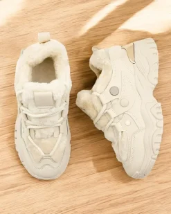 Ocieplane|Sneakersy^Royalfashion Sneakersy damskie z ociepleniem Poriomo beżowy