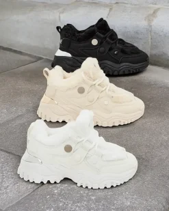 Ocieplane|Sneakersy^Royalfashion Sneakersy damskie z ociepleniem Poriomo beżowy