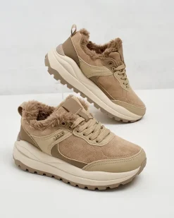 Ocieplane|Sneakersy^Royalfashion Sneakersy damskie z ociepleniem Ruffi brązowy