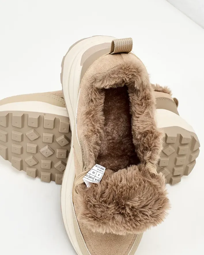 Ocieplane|Sneakersy^Royalfashion Sneakersy damskie z ociepleniem Ruffi brązowy