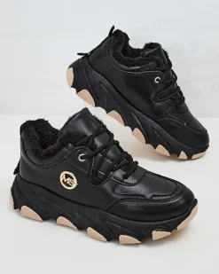 Ocieplane|Sneakersy^Royalfashion Sneakersy damskie z ociepleniem Aronni czarny