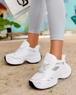 Ocieplane|Sneakersy^Royalfashion Sneakersy damskie z ociepleniem Cimen biały