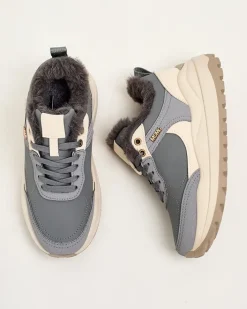 Ocieplane|Sneakersy^Royalfashion Sneakersy damskie z ociepleniem Zoru gołębi szary