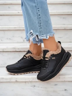 Ocieplane|Sneakersy^Royalfashion Sneakersy damskie z ociepleniem Zoru czarny