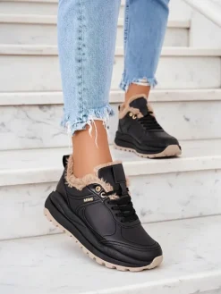 Ocieplane|Sneakersy^Royalfashion Sneakersy damskie z ociepleniem Zoru czarny