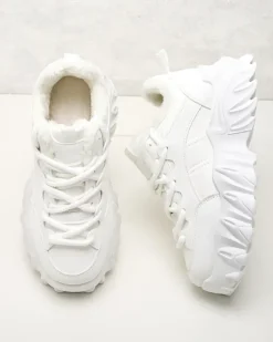 Ocieplane|Sneakersy^Royalfashion Sneakersy damskie z ociepleniem Wonfi biały