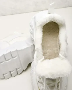 Ocieplane|Sneakersy^Royalfashion Sneakersy damskie z ociepleniem Wonfi biały