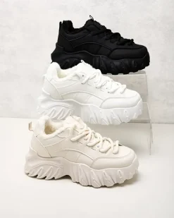 Ocieplane|Sneakersy^Royalfashion Sneakersy damskie z ociepleniem Wonfi biały