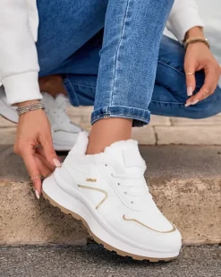 Ocieplane|Sneakersy^Royalfashion Sneakersy damskie z ociepleniem Ronniz biały