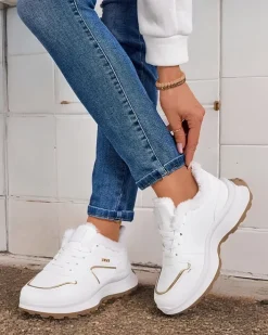 Ocieplane|Sneakersy^Royalfashion Sneakersy damskie z ociepleniem Ronniz biały