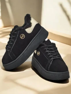 Ocieplane|Sneakersy^Royalfashion Sneakersy damskie z ociepleniem Romii czarny