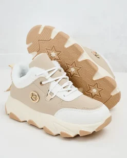 Ocieplane|Sneakersy^Royalfashion Sneakersy damskie z ociepleniem Aronni beżowy