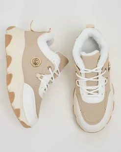 Ocieplane|Sneakersy^Royalfashion Sneakersy damskie z ociepleniem Aronni beżowy