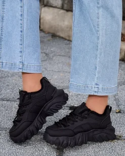 Ocieplane|Sneakersy^Royalfashion Sneakersy damskie z ociepleniem Wonfi czarny