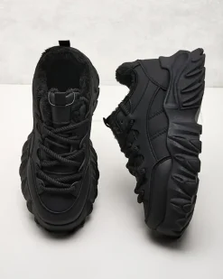 Ocieplane|Sneakersy^Royalfashion Sneakersy damskie z ociepleniem Wonfi czarny