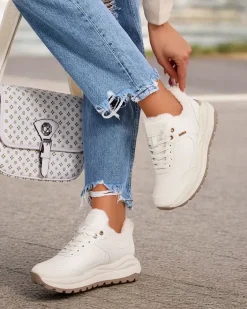 Ocieplane|Sneakersy^Royalfashion Sneakersy damskie z ociepleniem Zoru biały