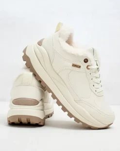 Ocieplane|Sneakersy^Royalfashion Sneakersy damskie z ociepleniem Zoru biały
