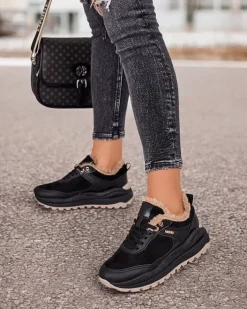 Ocieplane|Sneakersy^Royalfashion Sneakersy damskie z ociepleniem Ruffi czarny