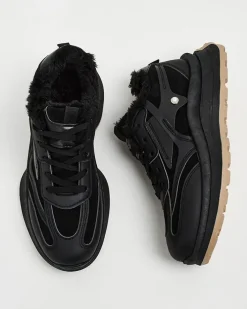 Ocieplane|Sneakersy^Royalfashion Sneakersy damskie z ociepleniem Terib czarny