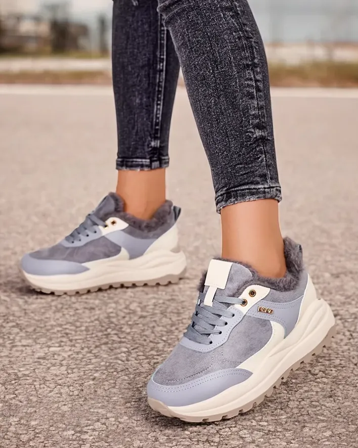 Ocieplane|Sneakersy^Royalfashion Sneakersy damskie z ociepleniem Ruffi Ecru