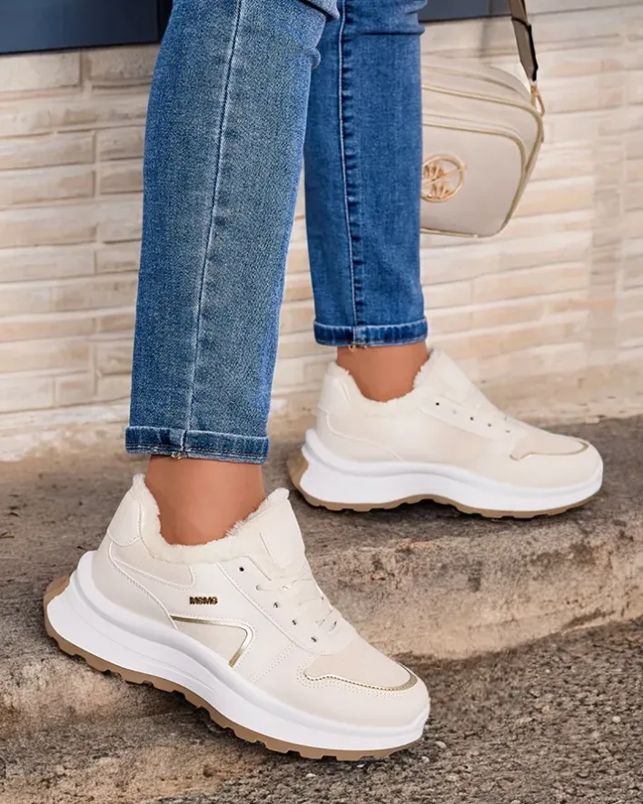 Ocieplane|Sneakersy^Royalfashion Sneakersy damskie z ociepleniem Ronniz beżowy