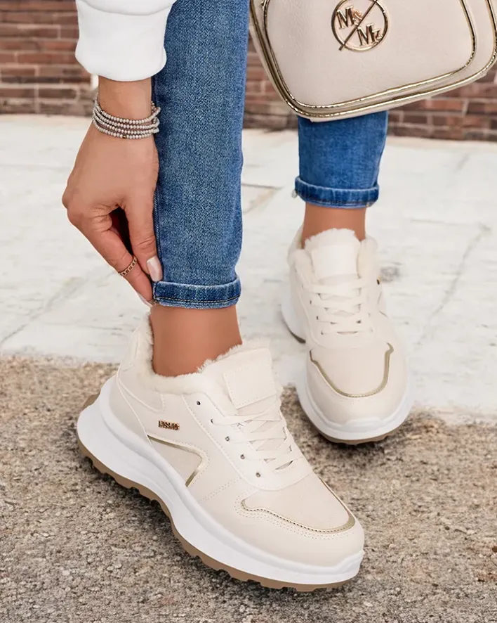Ocieplane|Sneakersy^Royalfashion Sneakersy damskie z ociepleniem Ronniz beżowy