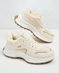 Ocieplane|Sneakersy^Royalfashion Sneakersy damskie z ociepleniem Ronniz beżowy