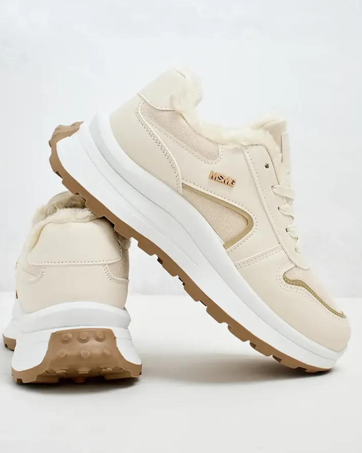 Ocieplane|Sneakersy^Royalfashion Sneakersy damskie z ociepleniem Ronniz beżowy