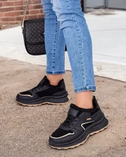 Ocieplane|Sneakersy^Royalfashion Sneakersy damskie z ociepleniem Ronniz czarny