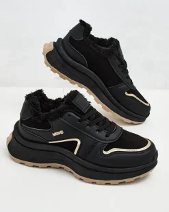 Ocieplane|Sneakersy^Royalfashion Sneakersy damskie z ociepleniem Ronniz czarny