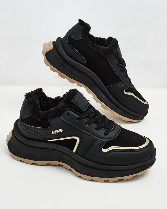 Ocieplane|Sneakersy^Royalfashion Sneakersy damskie z ociepleniem Ronniz czarny