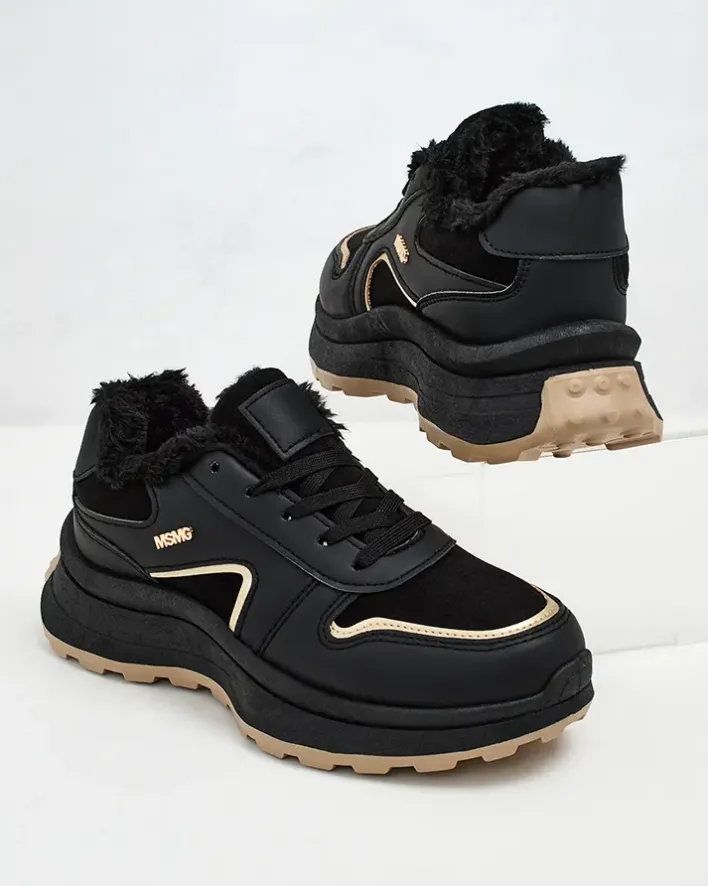 Ocieplane|Sneakersy^Royalfashion Sneakersy damskie z ociepleniem Ronniz czarny