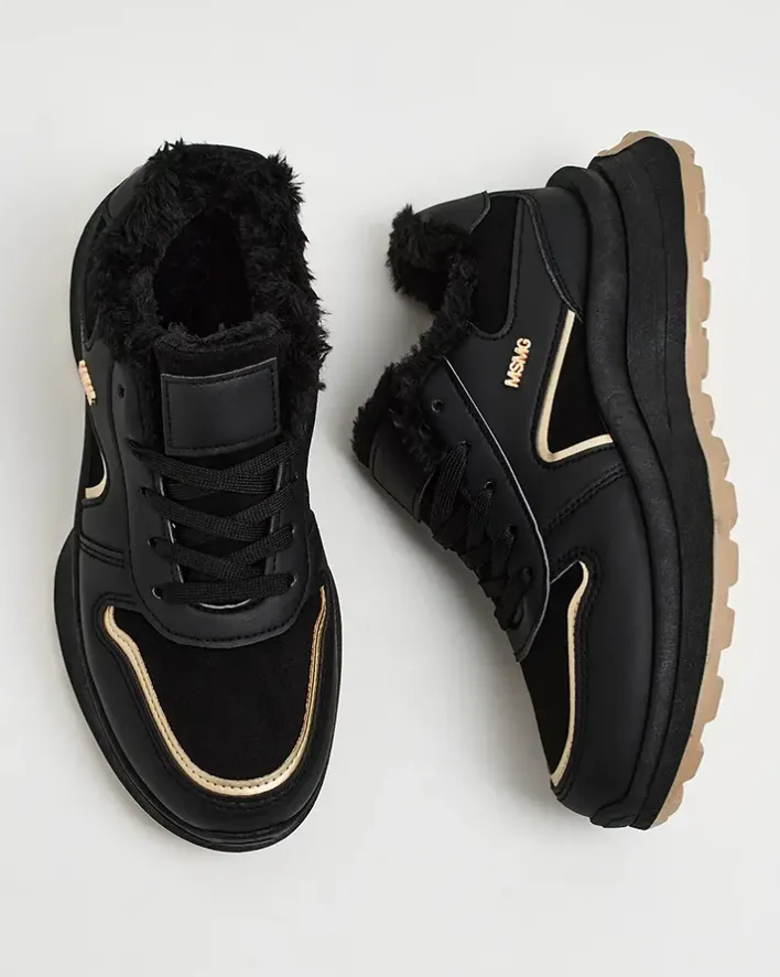 Ocieplane|Sneakersy^Royalfashion Sneakersy damskie z ociepleniem Ronniz czarny