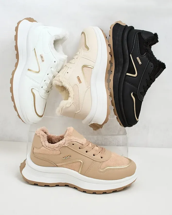 Ocieplane|Sneakersy^Royalfashion Sneakersy damskie z ociepleniem Ronniz czarny