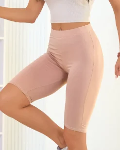 Spodenki 3/4|Krótkie Spodenki^Royalfashion Spodenki damskie typu kolarki brązowy