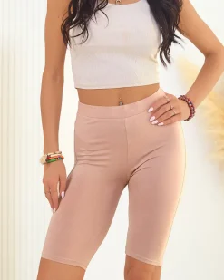 Spodenki 3/4|Krótkie Spodenki^Royalfashion Spodenki damskie typu kolarki brązowy