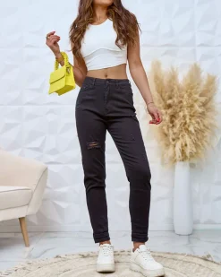 Jeansy^Royalfashion Spodnie damskie mom jeans