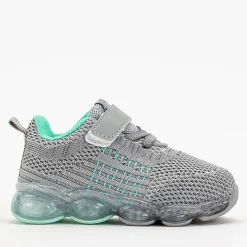 Dziewczęce^Royalfashion Sportowe buty dziecięce w kolorze szarym z miętowymi elementami Dons różowy