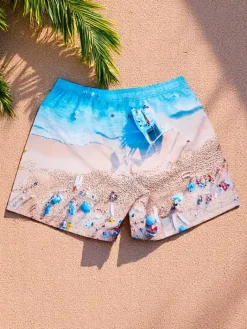 Spodnie^Royalfashion Sportowe męskie krótkie spodenki z ochronną siateczką Błękit nieba