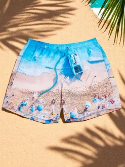 Spodnie^Royalfashion Sportowe męskie krótkie spodenki z ochronną siateczką Błękit nieba